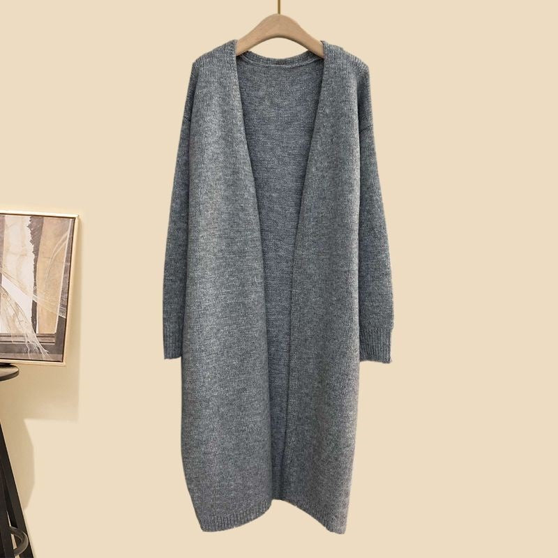 Women's Thick Turtleneck Sweater, Wide Leg Pants and Long Cardigan Outfit Set Pieces - ChoreGirl