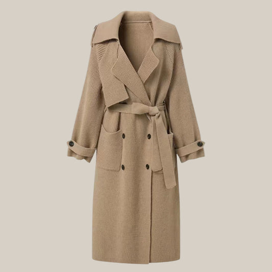 Women's Thick Loose Design Knit Long Cardigan Coat Made of Sheep Wool - ChoreGirl