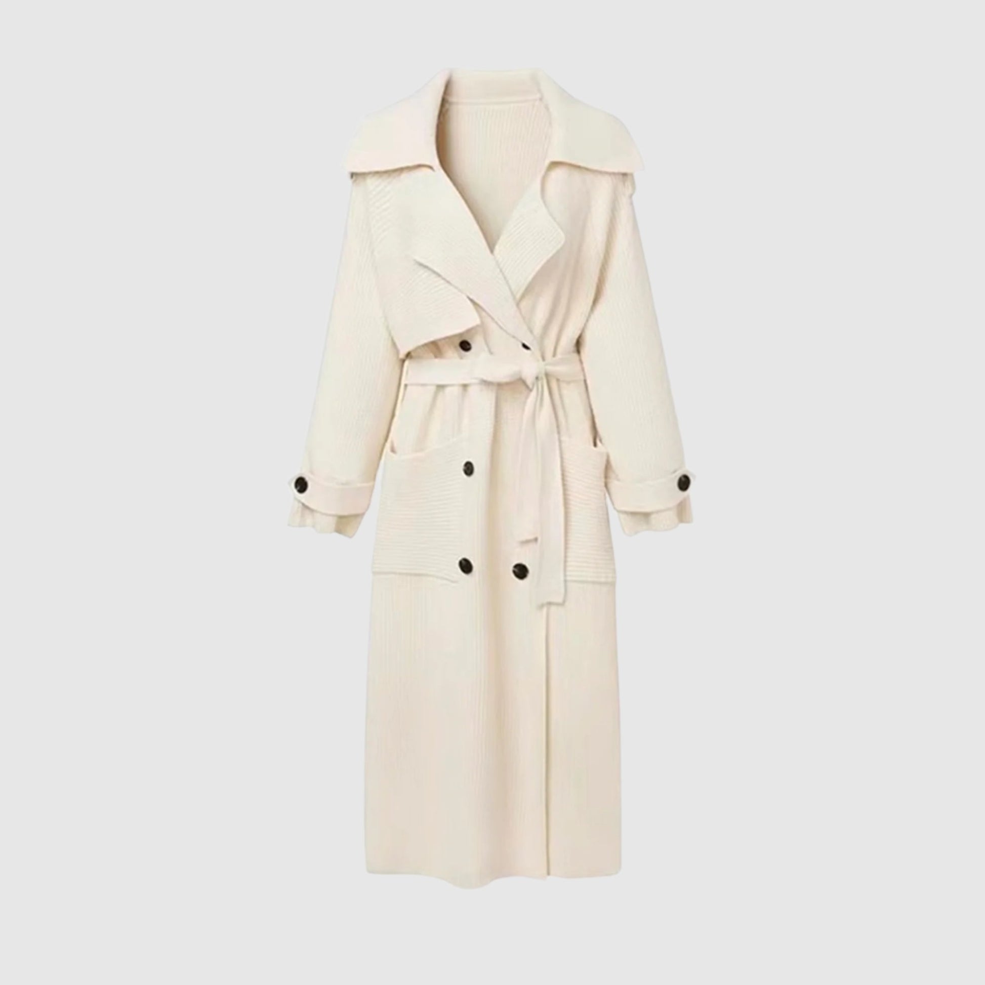 Women's Thick Loose Design Knit Long Cardigan Coat Made of Sheep Wool - ChoreGirl