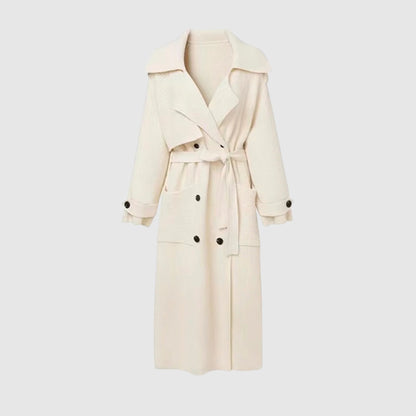 Women's Thick Loose Design Knit Long Cardigan Coat Made of Sheep Wool - ChoreGirl
