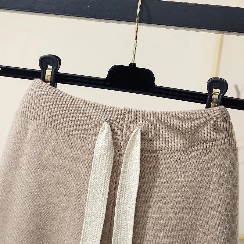 Women's Thick Turtleneck Sweater, Wide Leg Pants and Long Cardigan Outfit Set Pieces - ChoreGirl