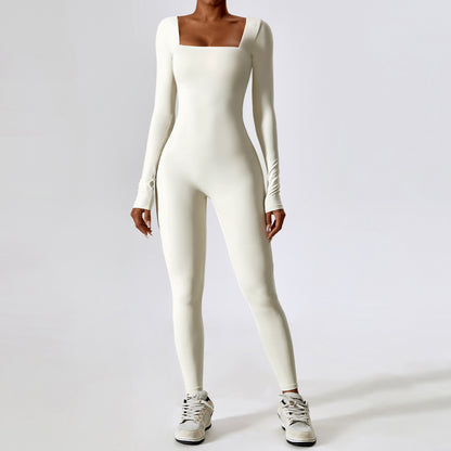 Women's Tight Long Sleeve Yoga Fitness Bodysuit - ChoreGirl