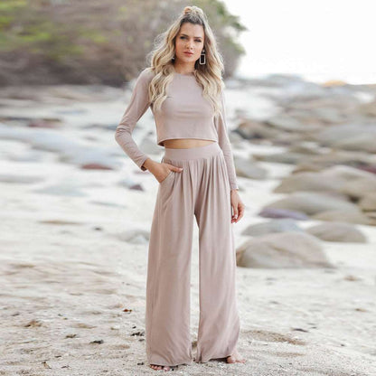Women's Top and Pants Two-piece Outfit Set - ChoreGirl