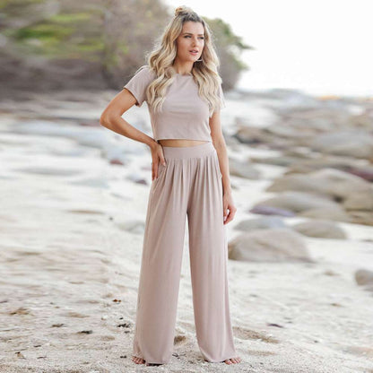 Women's Top and Pants Two-piece Outfit Set - ChoreGirl