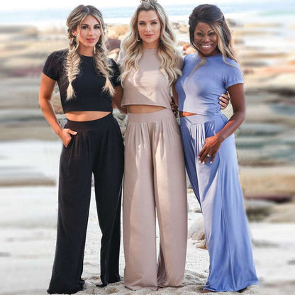 Women's Top and Pants Two-piece Outfit Set - ChoreGirl