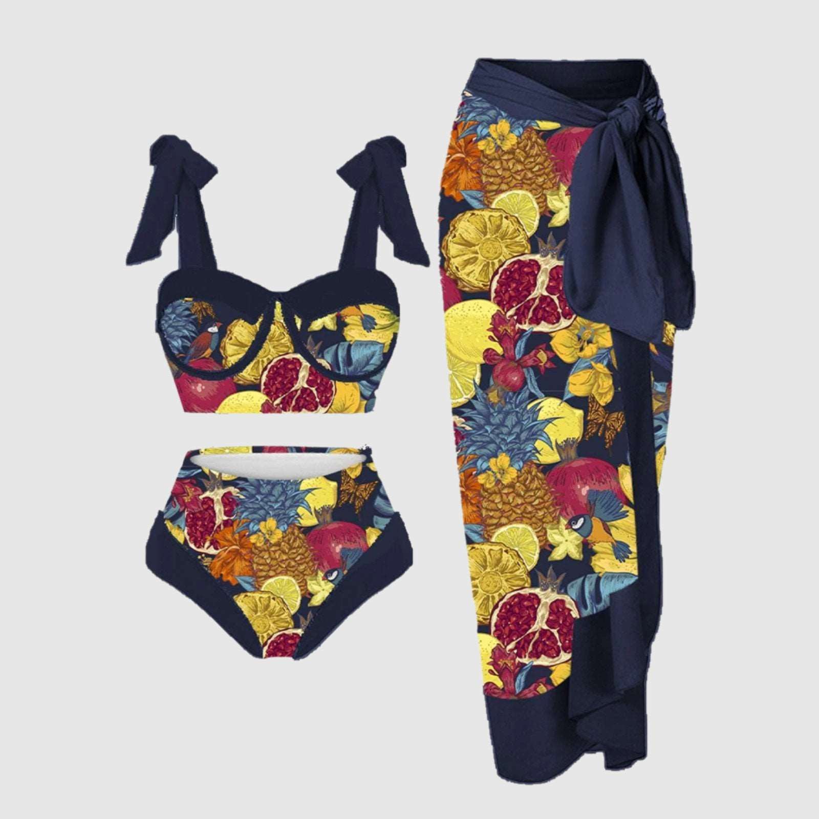 Women's Two-piece Swimsuit and Cover Scarf Set - ChoreGirl