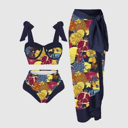 Women's Two-piece Swimsuit and Cover Scarf Set - ChoreGirl