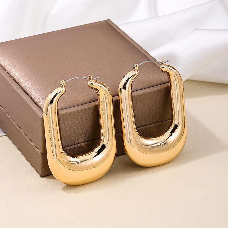 Women's U-shaped Irregular Exaggerated Vintage Earrings - ChoreGirl