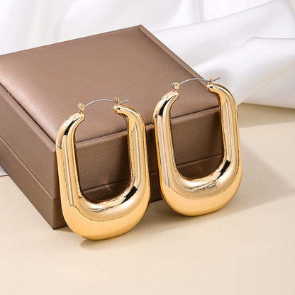 Women's U-shaped Irregular Exaggerated Vintage Earrings - ChoreGirl