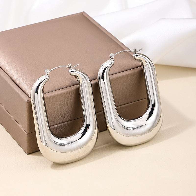 Women's U-shaped Irregular Exaggerated Vintage Earrings - ChoreGirl