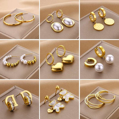 Women's Various Styles Titanium Steel Earrings - ChoreGirl
