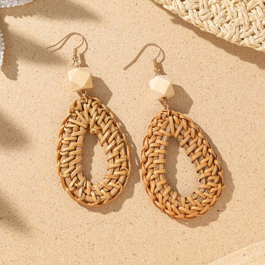 Women's Vintage Wood Drop Shape Earrings - ChoreGirl