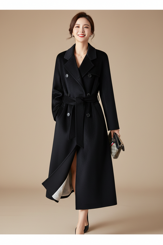 Langer Kaschmir-Wollmantel – Eleganter Wintermantel