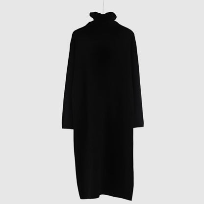 Women's Warm Turtleneck Mid-length Over-knee Sweater Dress - ChoreGirl