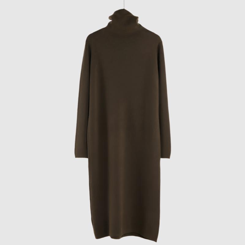 Women's Warm Turtleneck Mid-length Over-knee Sweater Dress - ChoreGirl
