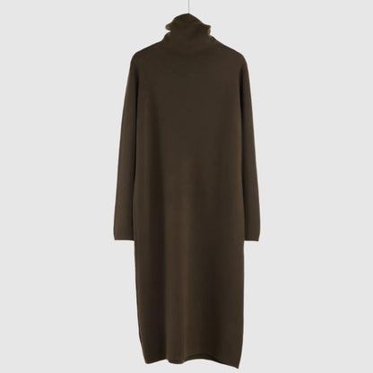 Women's Warm Turtleneck Mid-length Over-knee Sweater Dress - ChoreGirl