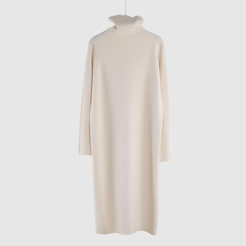 Women's Warm Turtleneck Mid-length Over-knee Sweater Dress - ChoreGirl