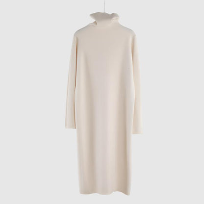Women's Warm Turtleneck Mid-length Over-knee Sweater Dress - ChoreGirl