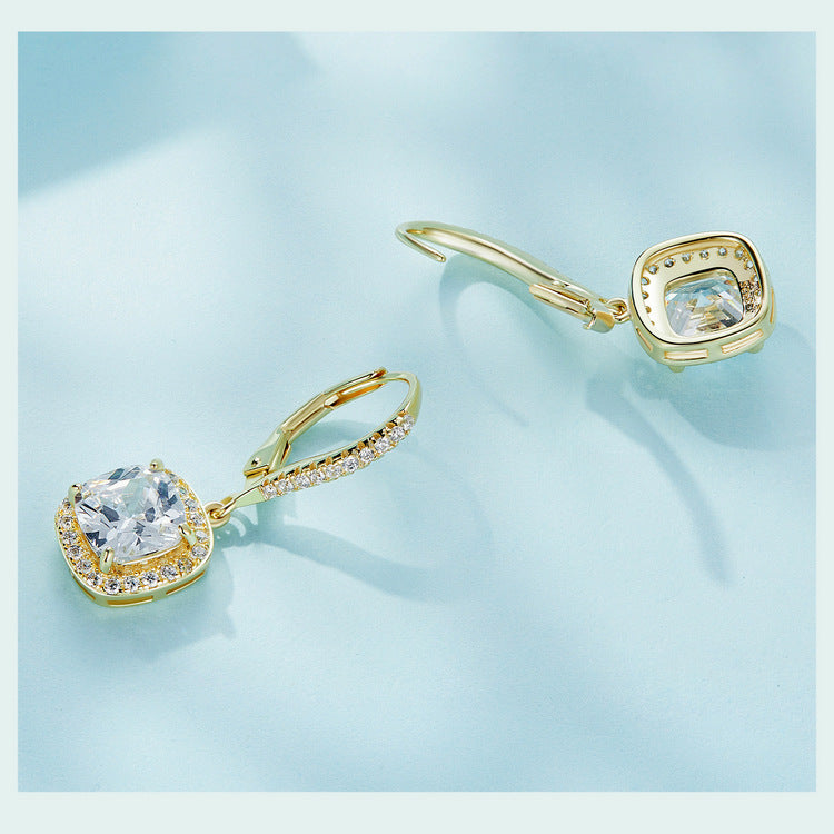 Women's White Gold Plated Bright Sterling Silver Earrings - ChoreGirl