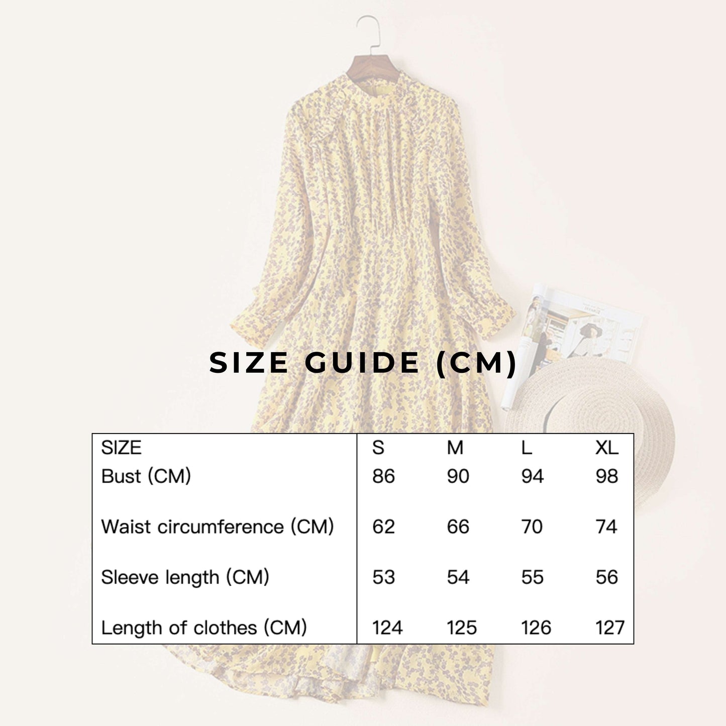 Women's Yellow Floral Print Chiffon Dress With Splits - ChoreGirl