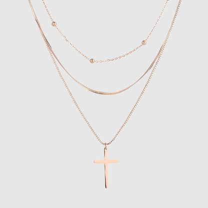 Unisex Vintage Rose Gold Multi-layer Chain Necklace - ChoreGirl