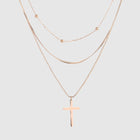 Unisex Vintage Rose Gold Multi-layer Chain Necklace