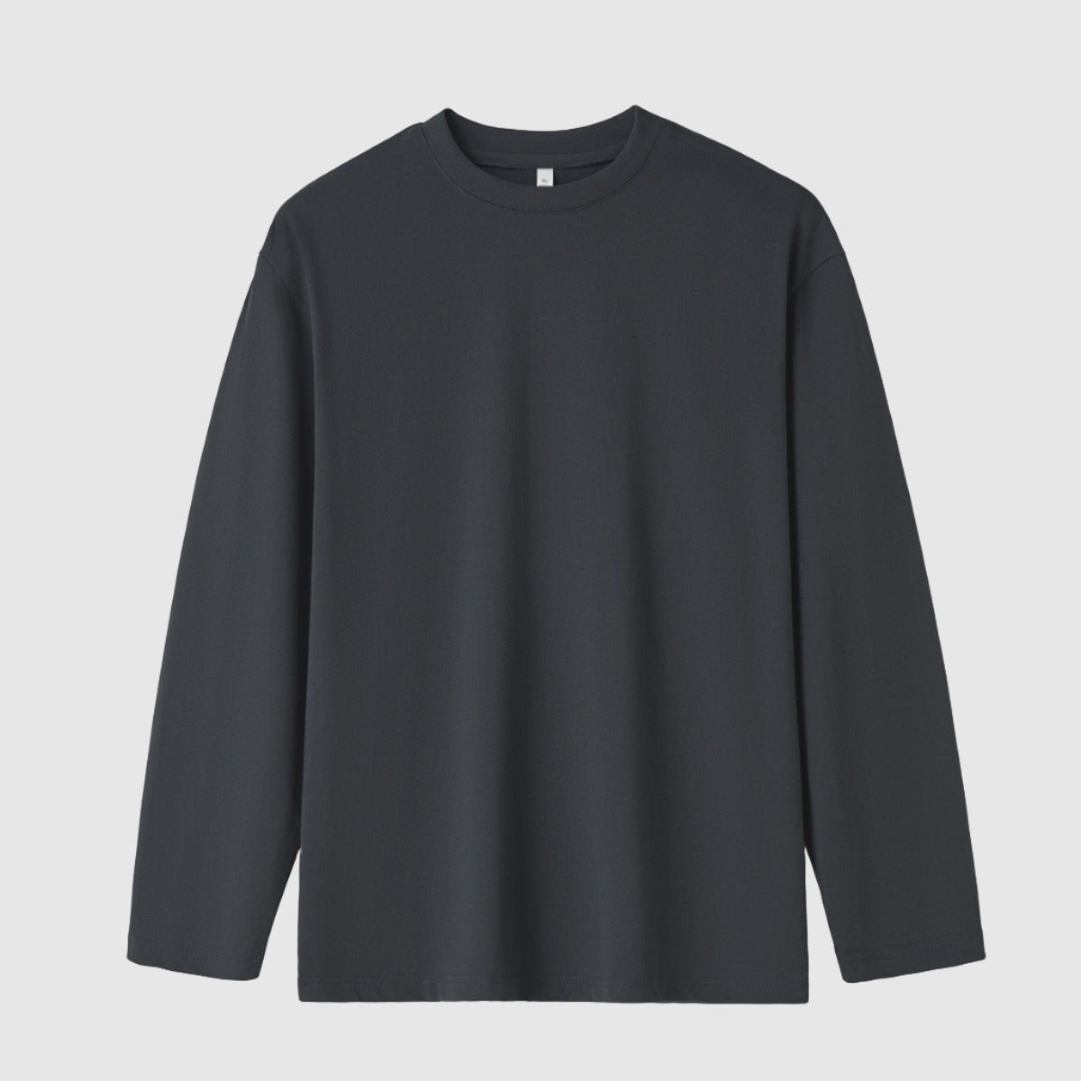 Men's Solid Color Loose Fit Round Neck Long Sleeved Top - ChoreGirl