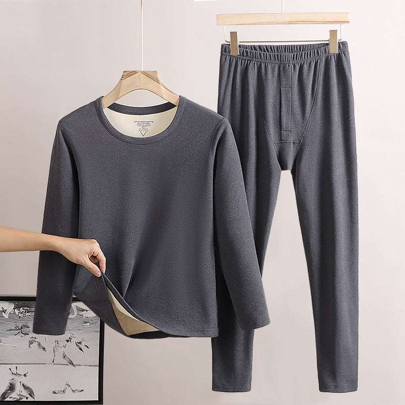 Men's Round Neck Fleece-lined Thermal Loungewear - ChoreGirl