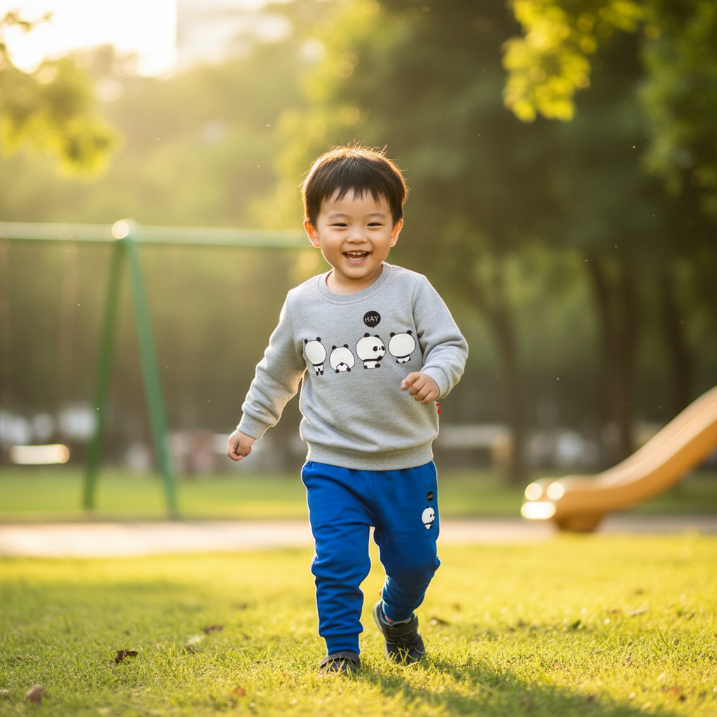 Zweiteiliges Outfit-Set aus langärmeligem Sweatshirt und Jogginghose für Kinder mit individuellem Design | PERSONALISIERT
