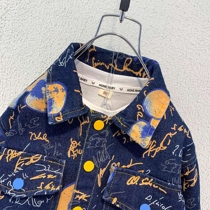 Boys Western Style Denim Two-piece Outfit Set - ChoreGirl