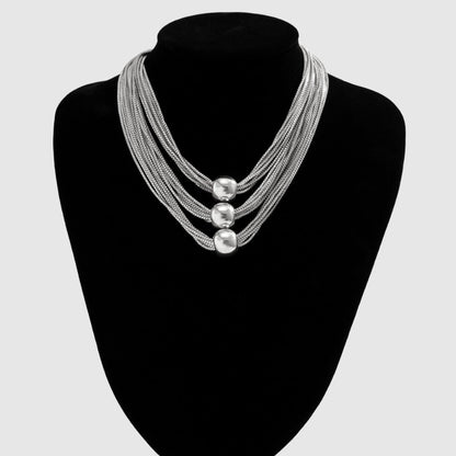 Women's Exaggerated Bold Metal Ball Pendant Necklace - ChoreGirl