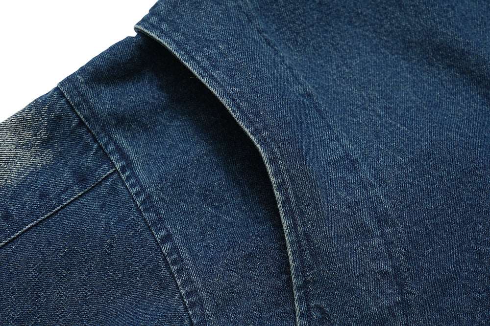 Men's Hooded Zip-up Denim Jacket - ChoreGirl
