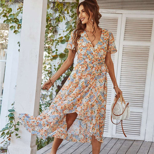 Women's Flowy Chiffon Summer Dress - ChoreGirl
