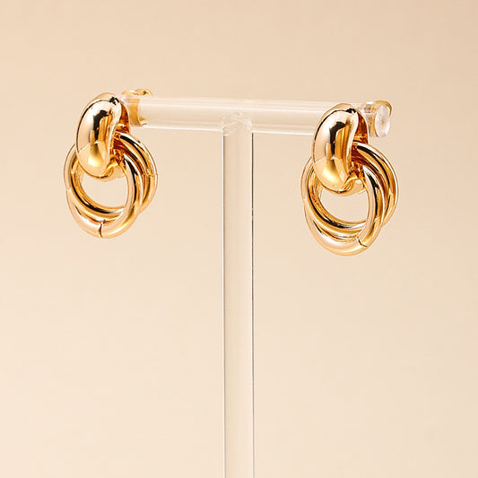 Women's Geometry Pattern Retro Circle Earrings - ChoreGirl