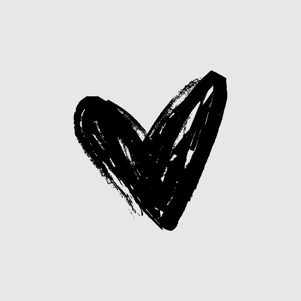 a black heart pencil image