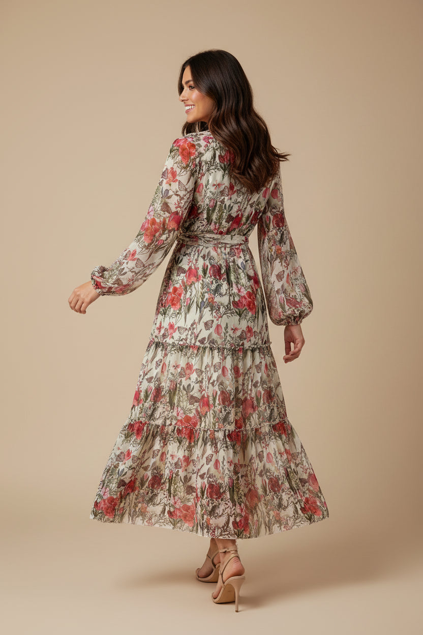 Floral dress on a white background
