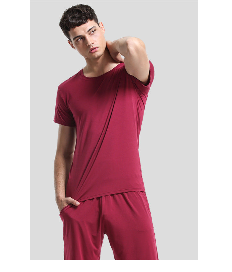 Men's Casual Round Neck Short Sleeve T-Shirt and Shorts Outfit Set - ChoreGirl