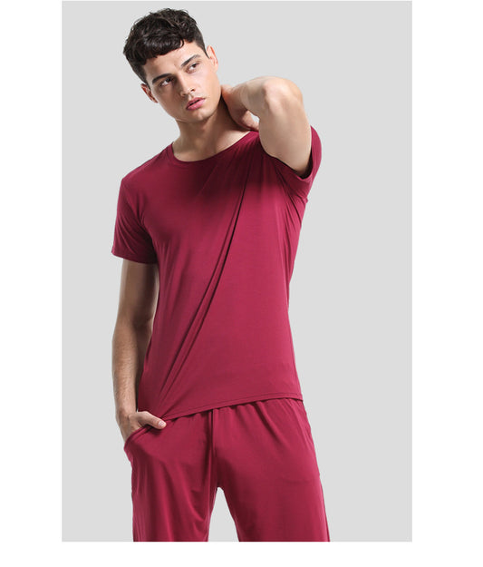 Men's Casual Round Neck Short Sleeve T-Shirt and Shorts Outfit Set - ChoreGirl