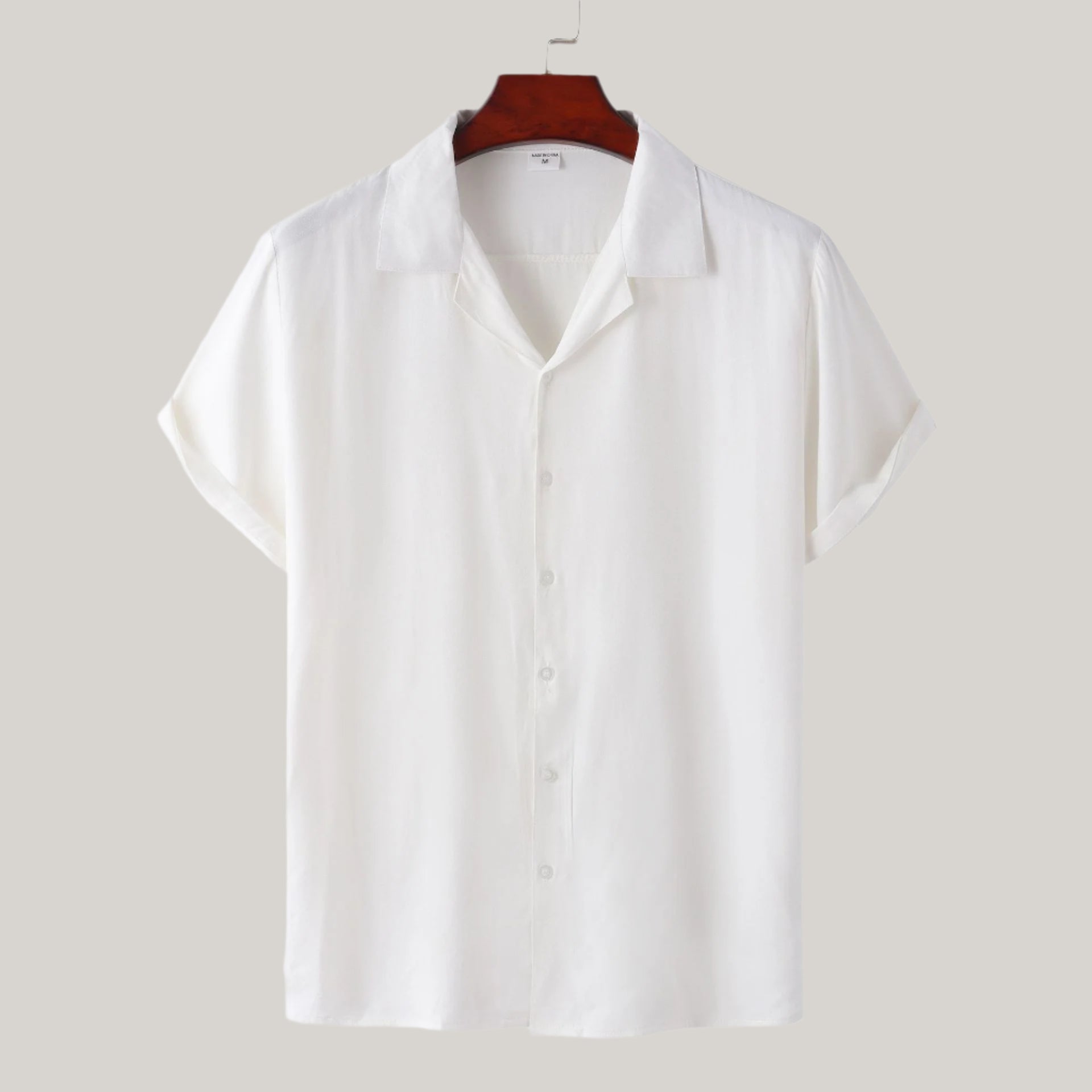 Men's Casual Solid Color Short Sleeved Button-up Shirt - ChoreGirl