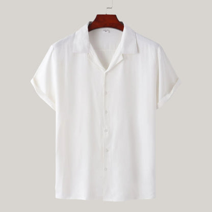 Men's Casual Solid Color Short Sleeved Button-up Shirt - ChoreGirl