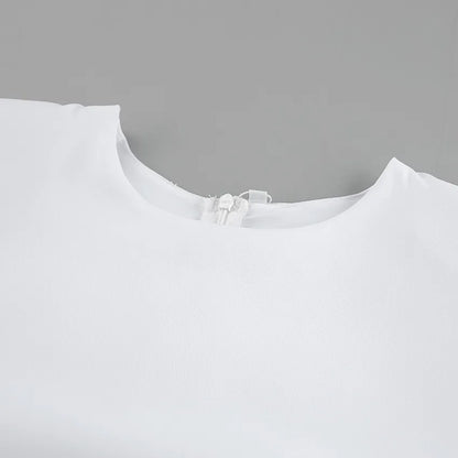 Women's White Elegance Slim-fit Split Midi Dress - ChoreGirl
