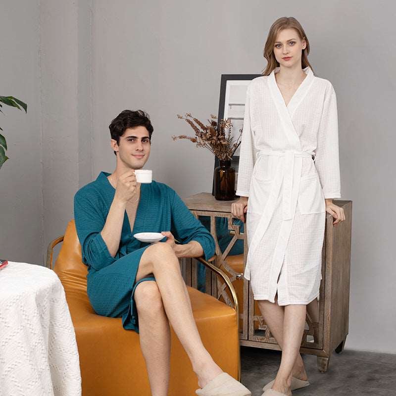 Unisex Couples Matching Mid-Sleeve Robe - ChoreGirl