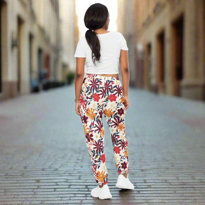 Custom Women's Flower Garden Pattern Track Pants | PERSONALIZED - ChoreGirl