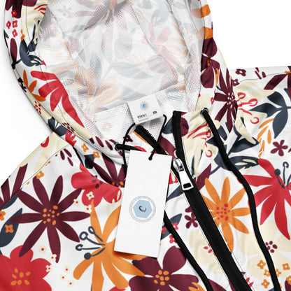 Custom Women’s Flower Garden Pattern Cropped Windbreaker Jacket | PERSONALIZED - ChoreGirl