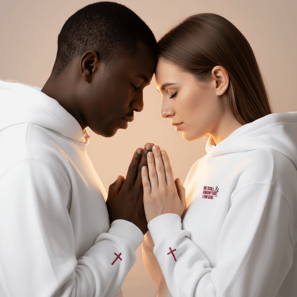 Be Still & Know That I Am God Hoodie — Christian Cross Faith Unisex oversized hoodie