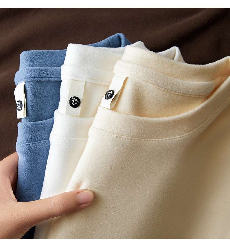 Men's Solid Color Loose Fit Round Neck Long Sleeved Top - ChoreGirl