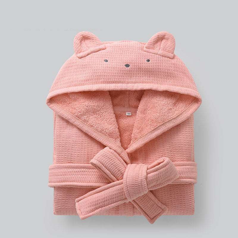 Kids Cotton Towel Material Long Sleeved Bathrobe - ChoreGirl