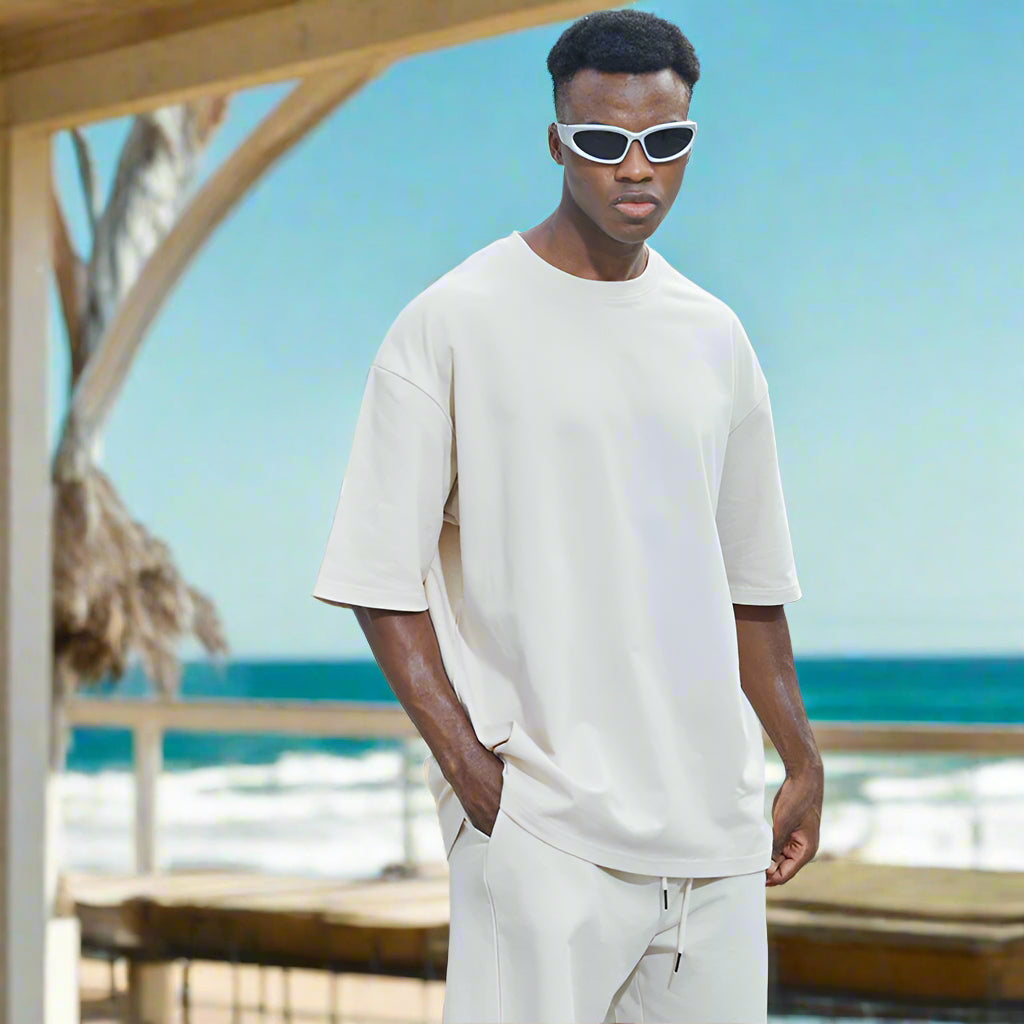 Men's Casual Cotton Short Sleeve T-shirt and Shorts Two-piece Outfit Set - ChoreGirl