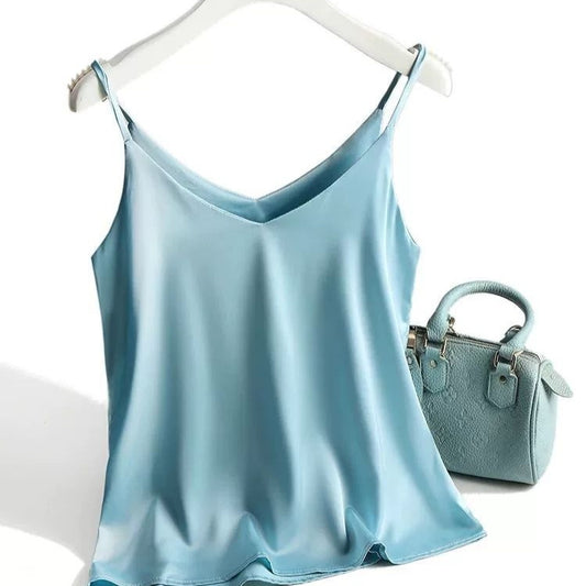Women's Italian Camisole Spaghetti Strap V-neck Top - ChoreGirl
