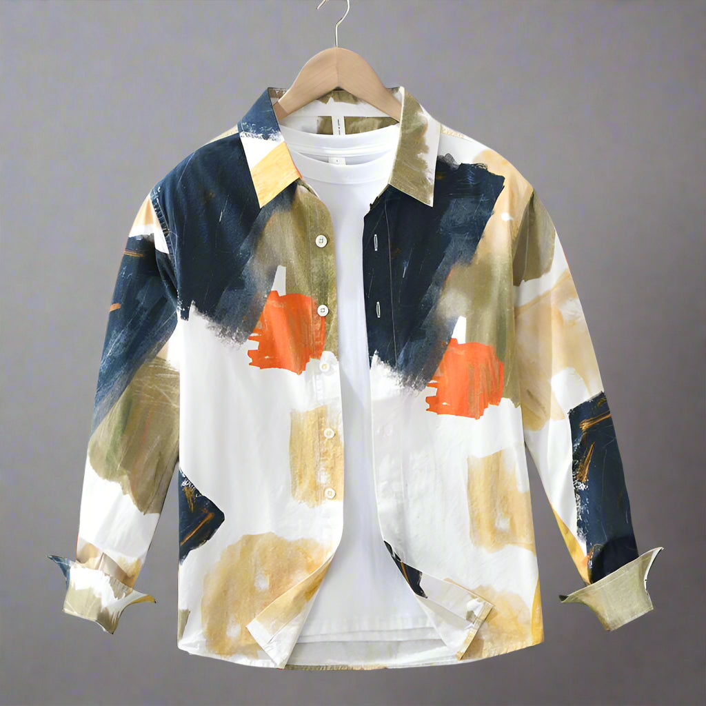 Men's Casual Long Sleeve Artistic Loose Shirt - ChoreGirl